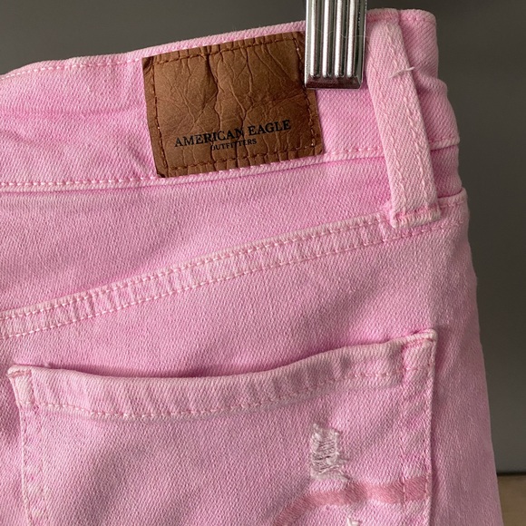🤍3/$30 AEO Hi Rise Shortie Pink Shorts 0 - Picture 7 of 11